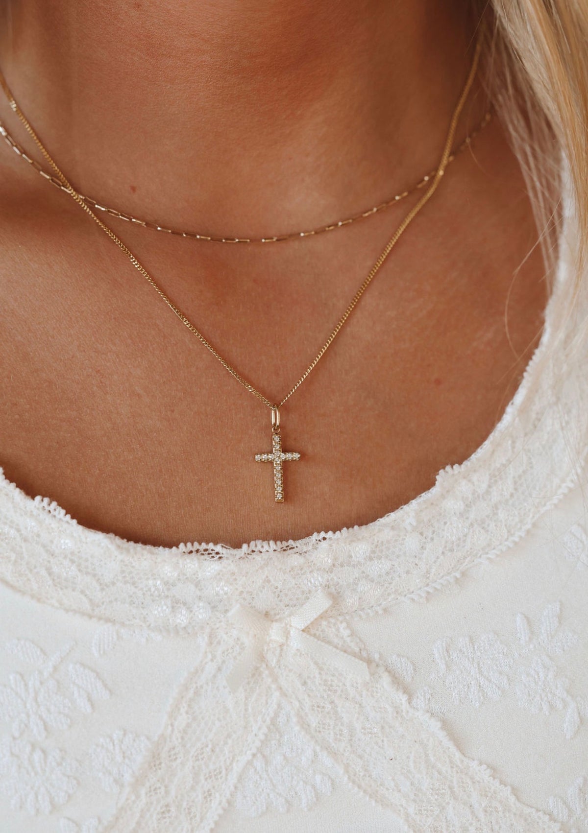 CZ Cross Necklace