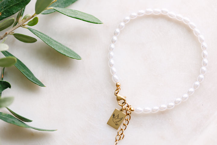 Pearl &amp; Dove Bracelet