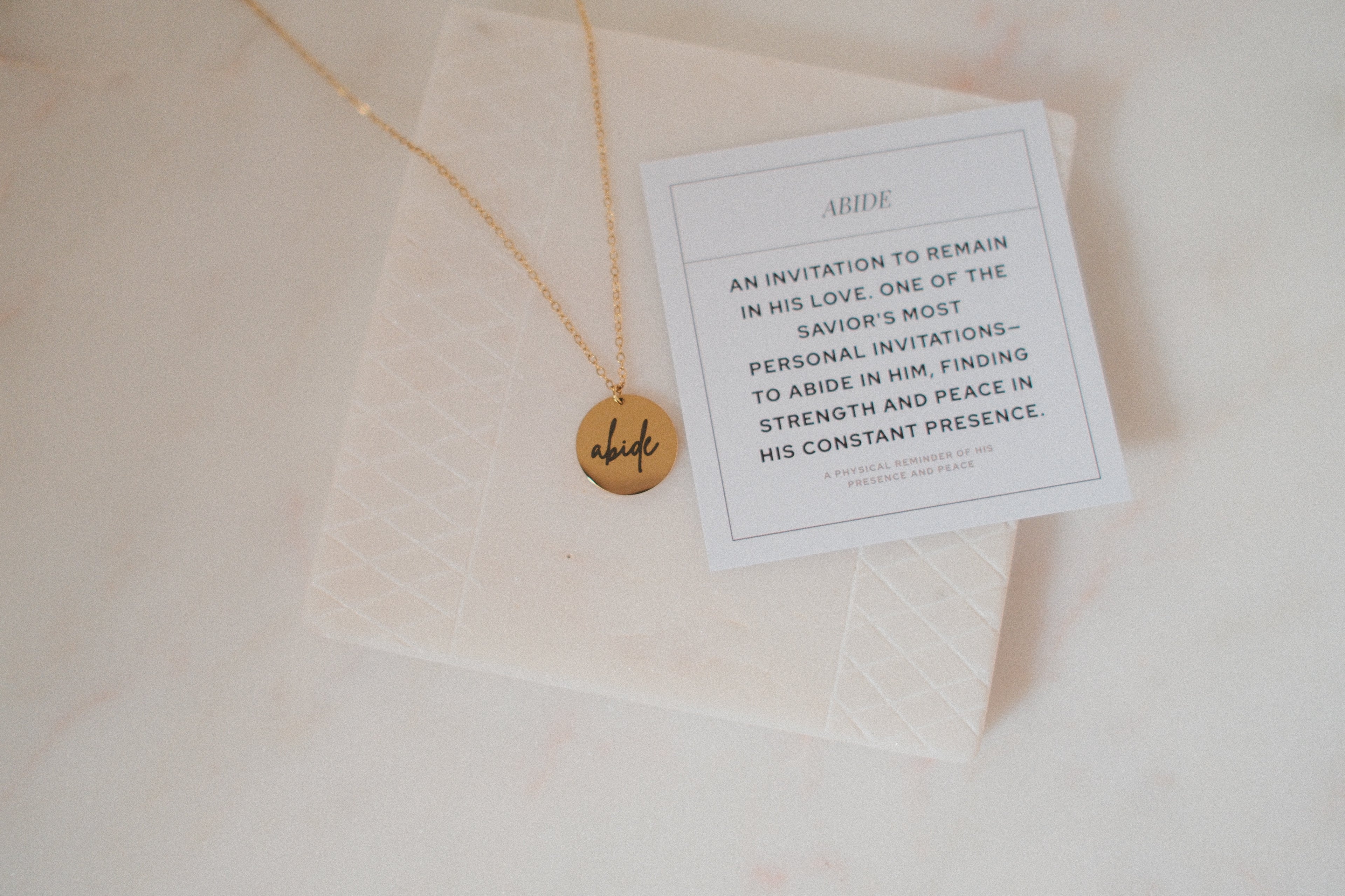 Abide With Me- Cursive Pendant