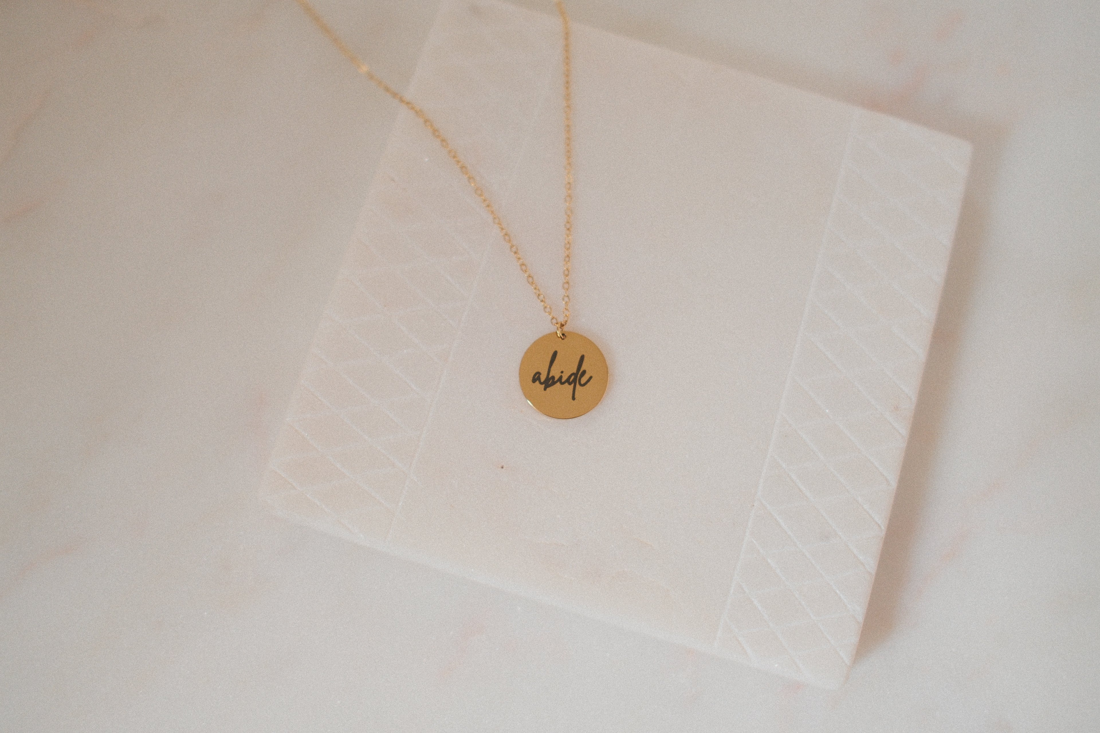 Abide With Me- Cursive Pendant