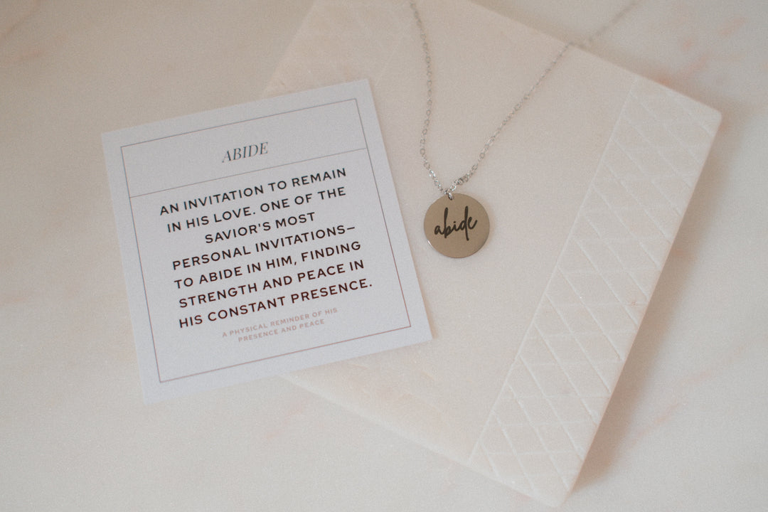 Abide With Me- Cursive Pendant