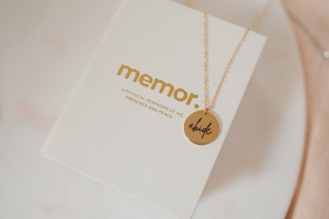 Abide With Me- Cursive Pendant