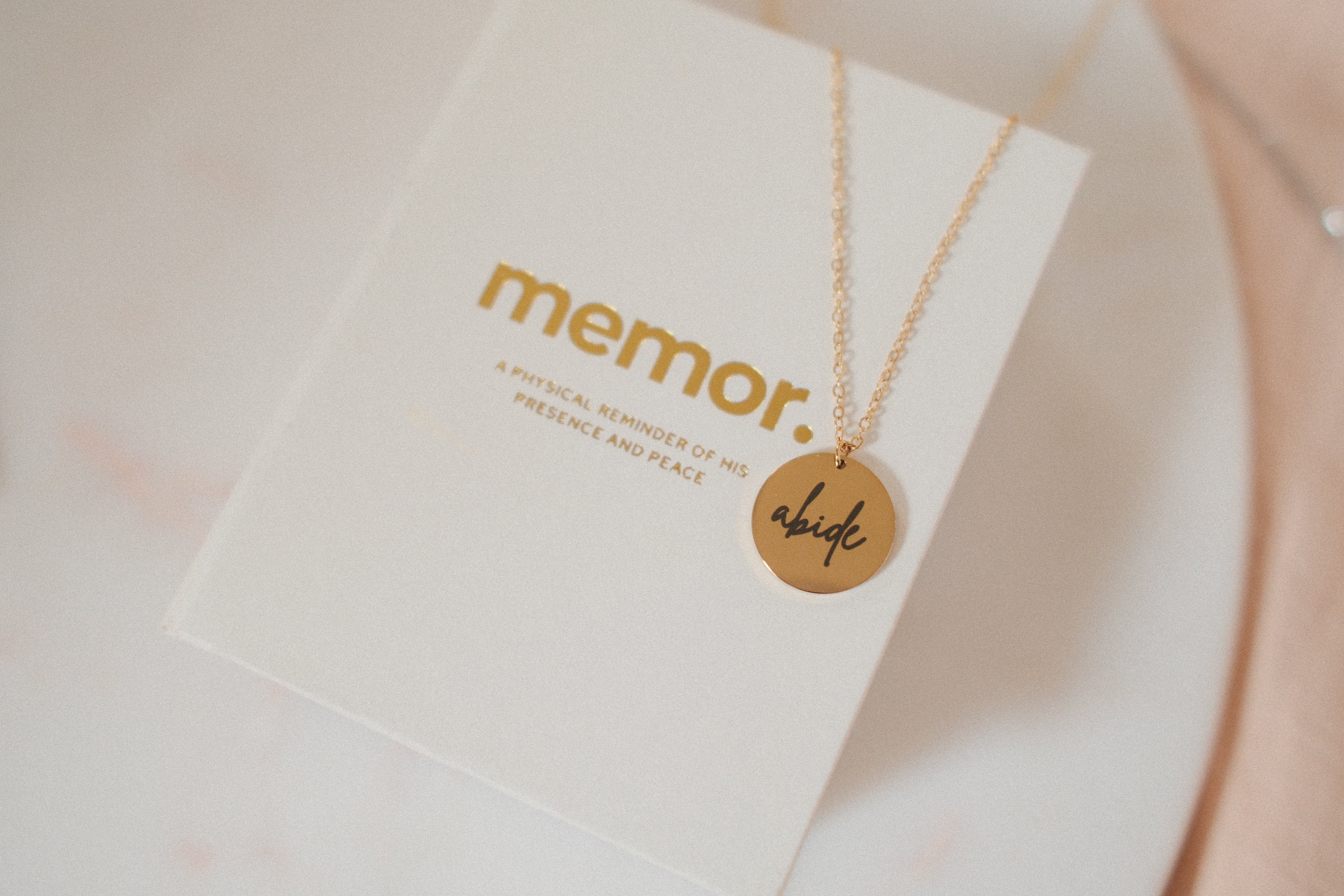 Abide With Me- Cursive Pendant