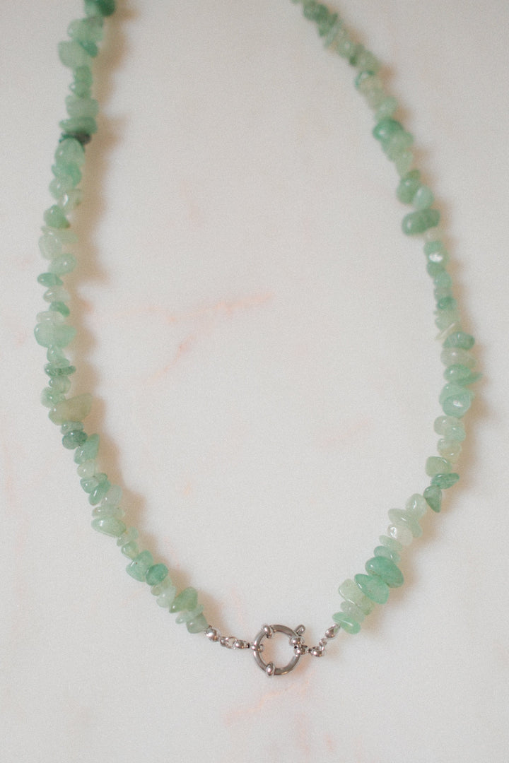 Sea glass \ silver 18 inches length