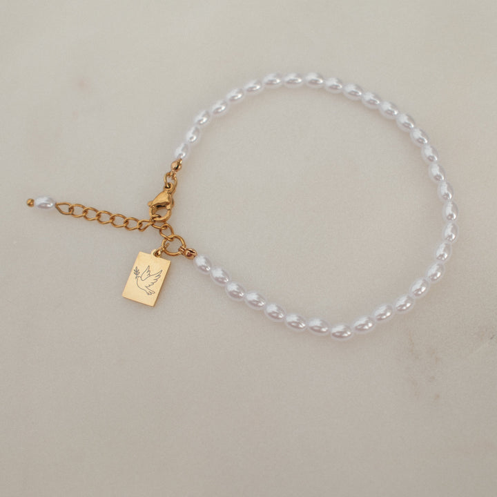 Pearl &amp; Dove Bracelet