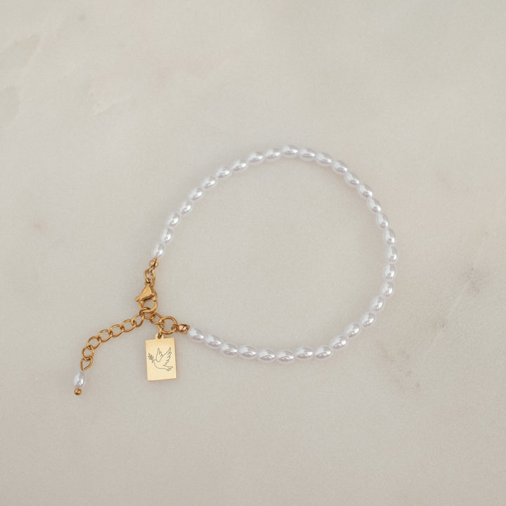 Pearl &amp; Dove Bracelet