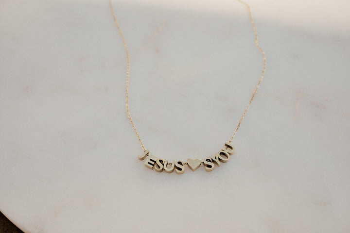 Jesus Loves You Charm Necklace