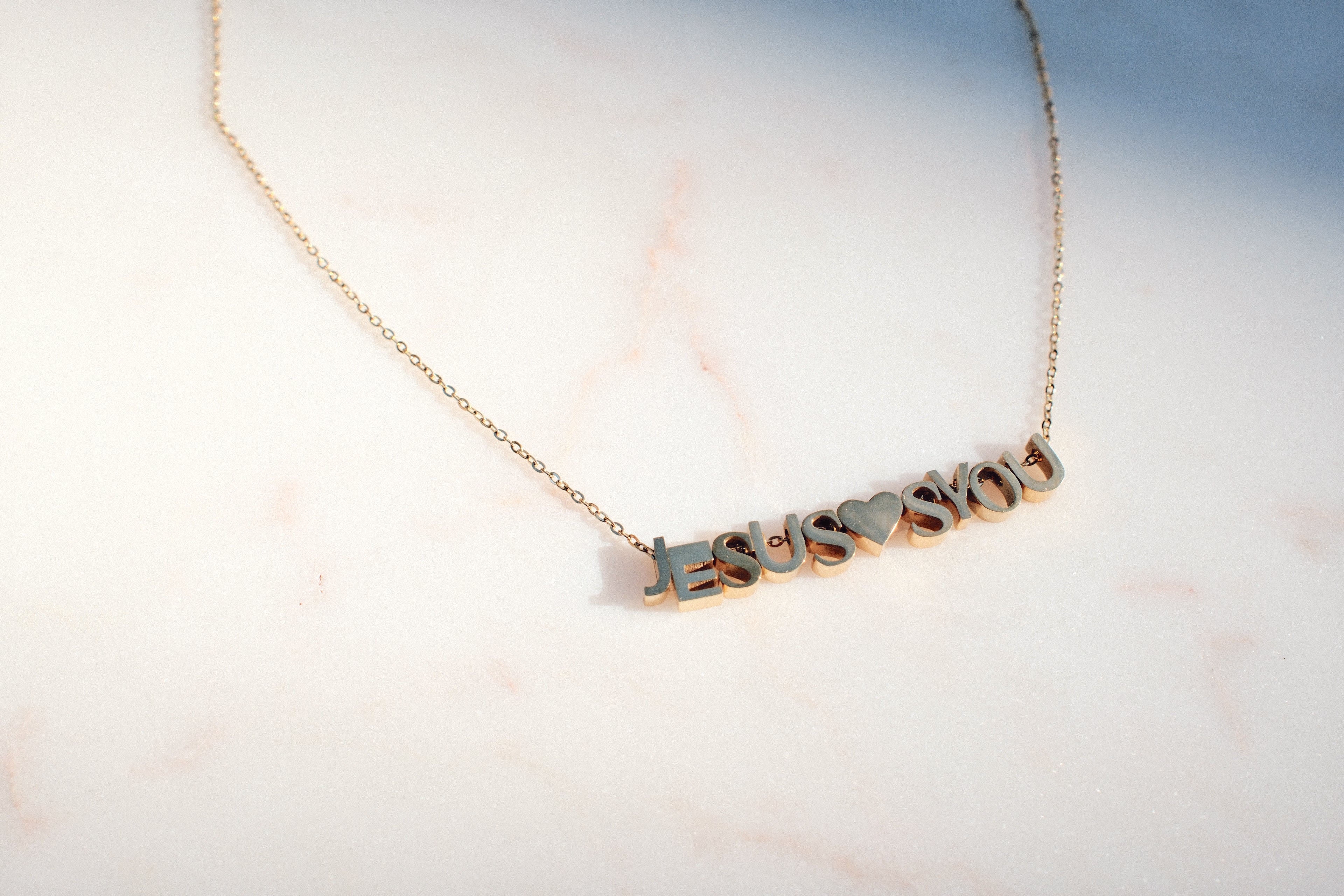 Jesus Loves You Charm Necklace