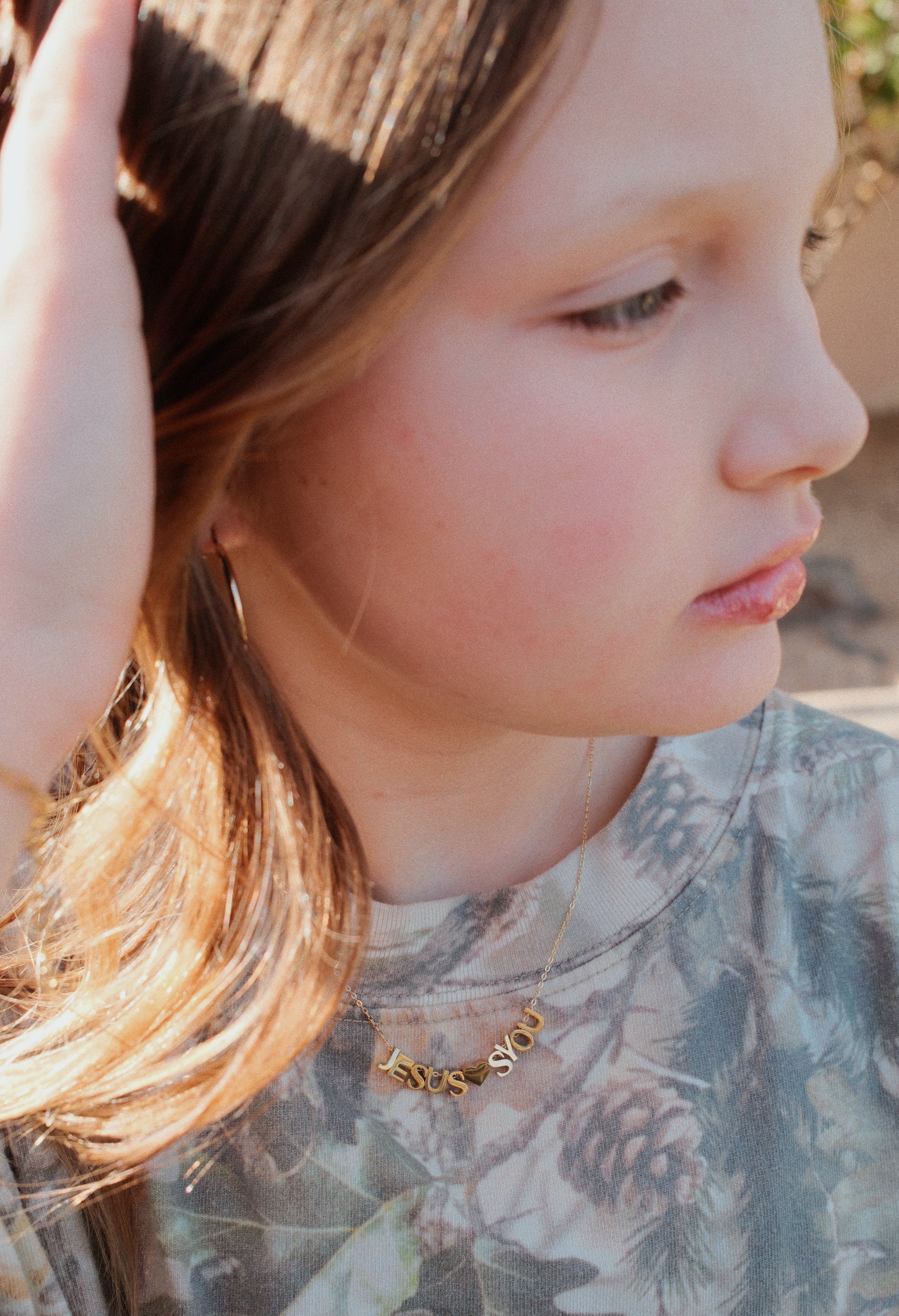 Jesus Loves You Charm Necklace