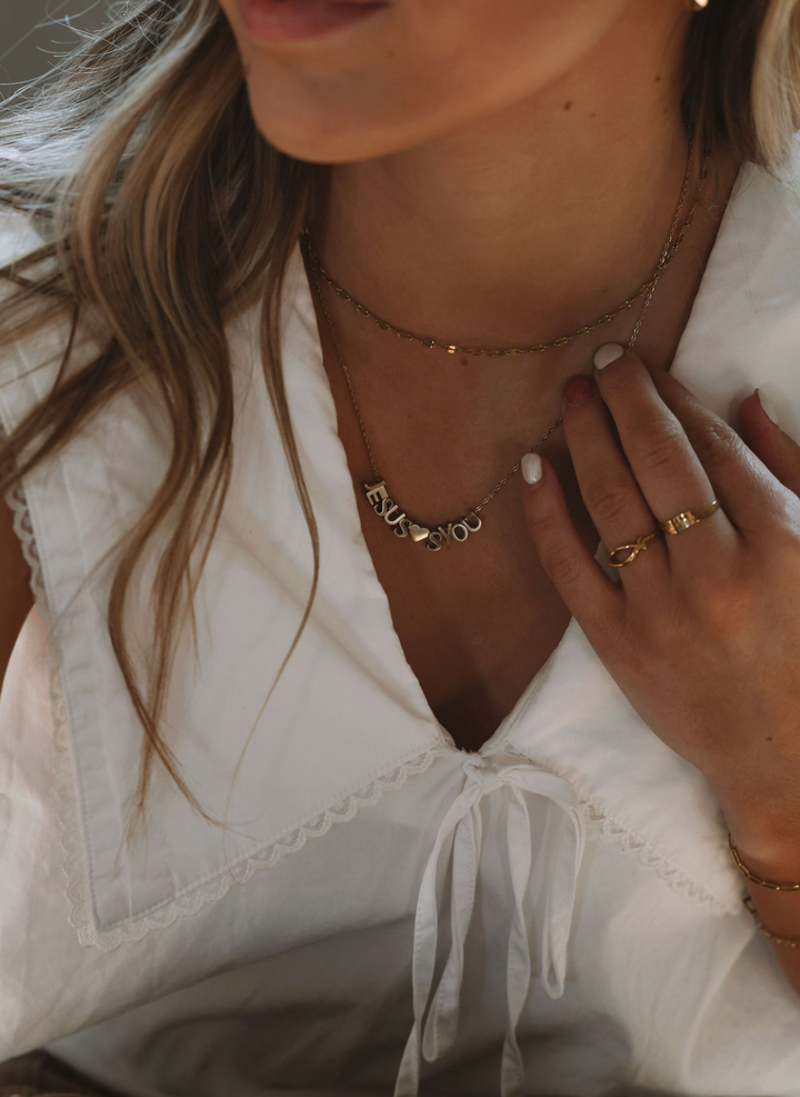 Jesus Loves You Charm Necklace