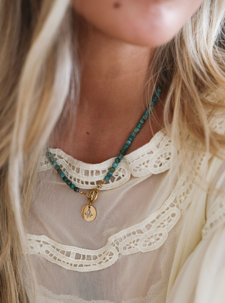 Natural Stone Beaded Savior Necklace