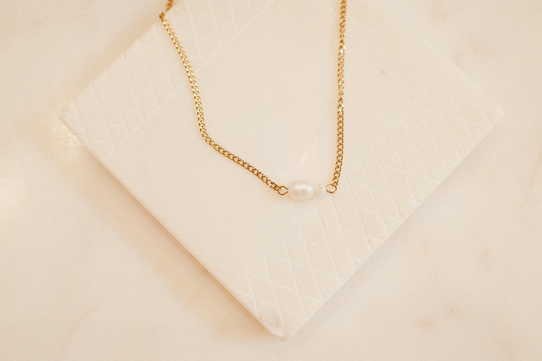 He is Greater than I- Pearl Necklace