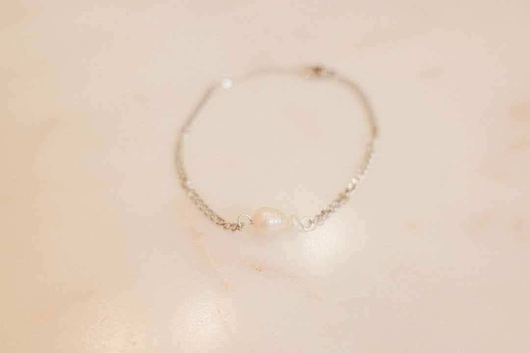 He is Greater than I- Pearl Bracelet