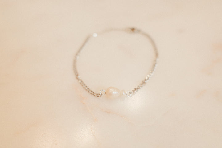 He is Greater than I- Pearl Bracelet