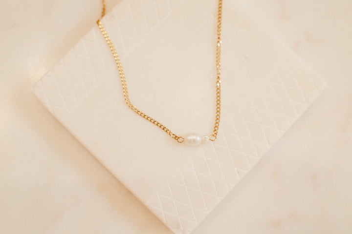 He is Greater than I- Pearl Necklace