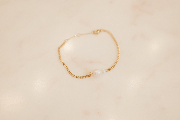He is Greater than I- Pearl Bracelet